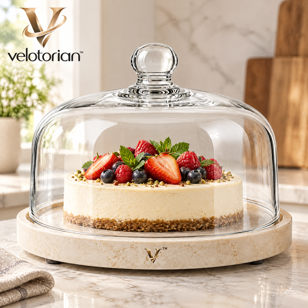 velotorian™ Aurevane Glass Cake Display Dome — view 3
