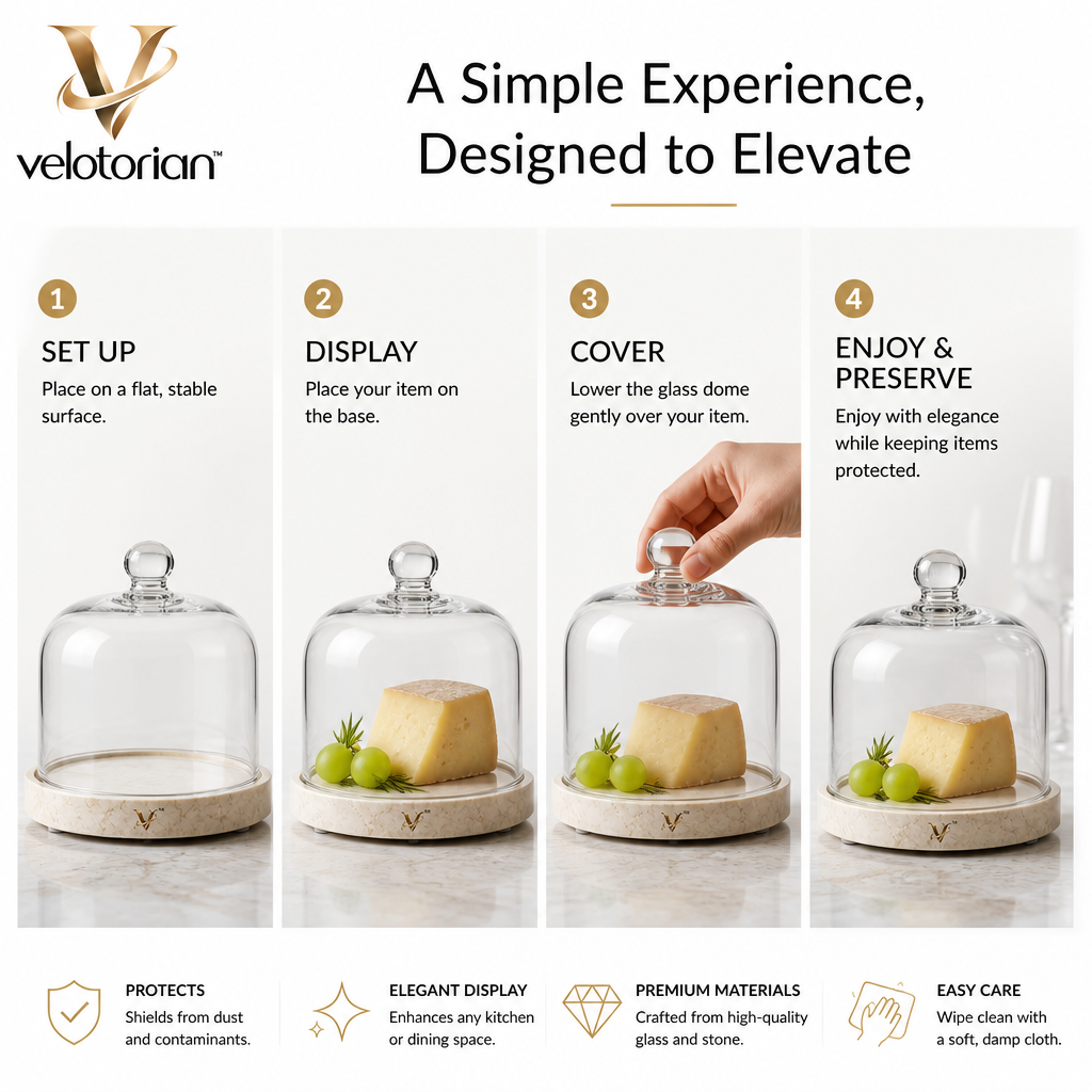 velotorian™ Aurevane Glass Cake Display Dome — view 5