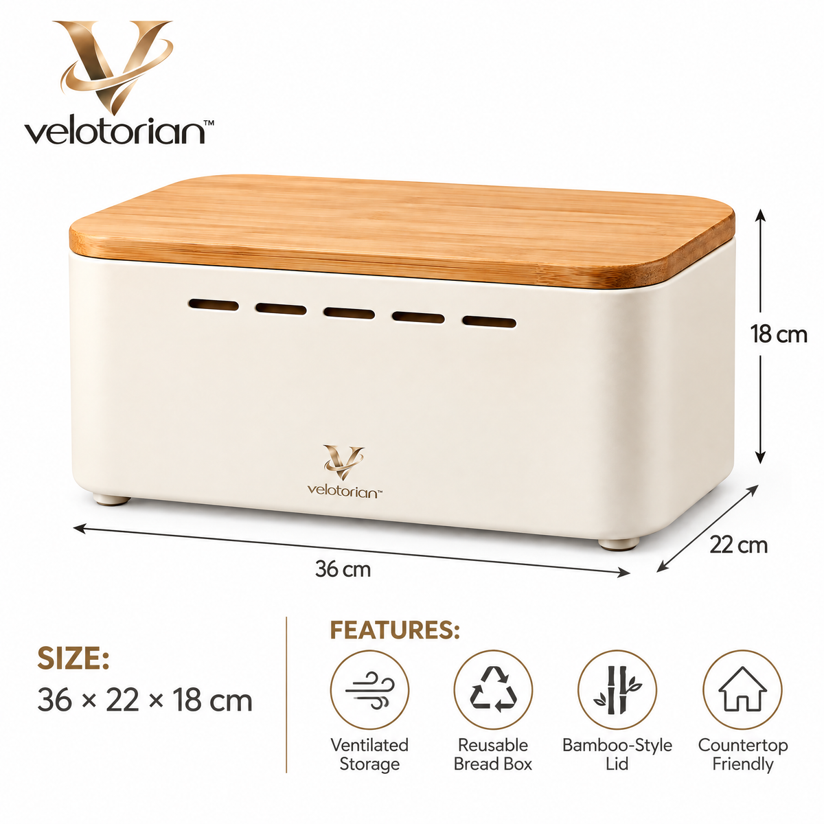 velotorian™ Ravelle Reusable Bread Storage Box — view 7