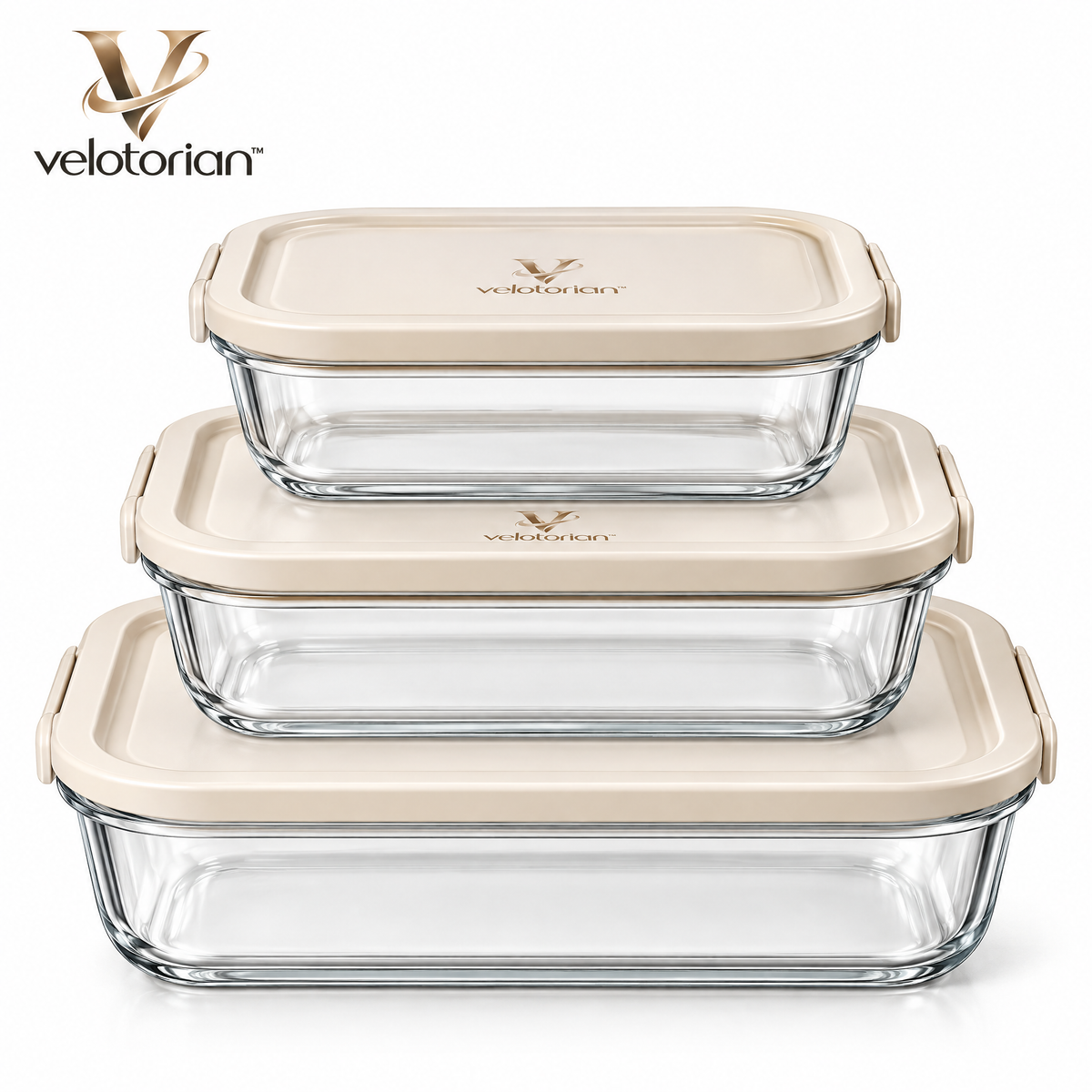 velotorian™ Norevia Temperature-Safe Baking Container Set — white background