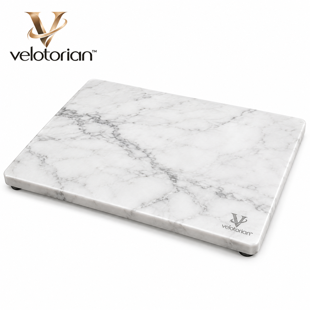 velotorian™ Solvane Marble Pastry Board — white background
