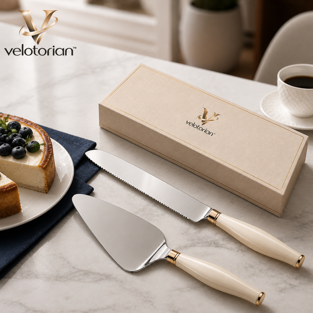 velotorian™ Vellora Porcelain Cake Server Set — view 2