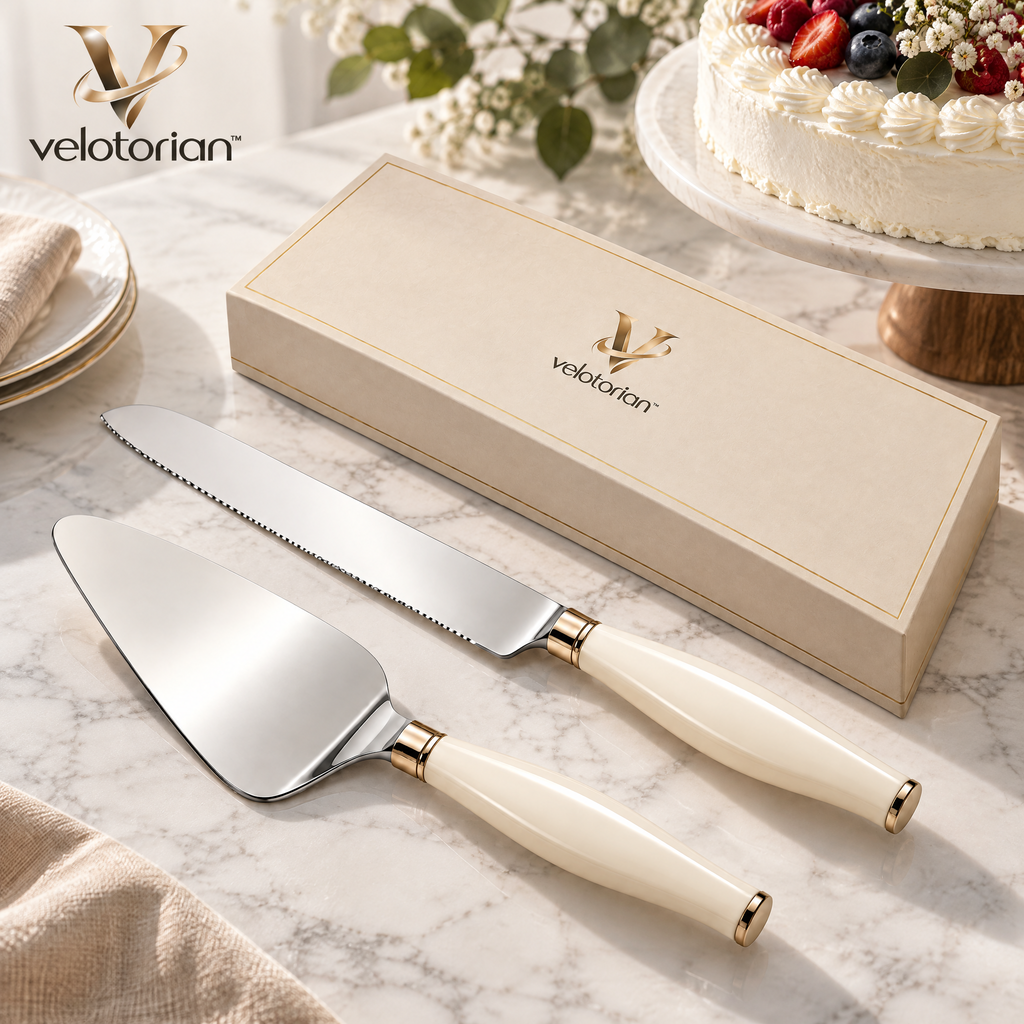 velotorian™ Vellora Porcelain Cake Server Set — view 4