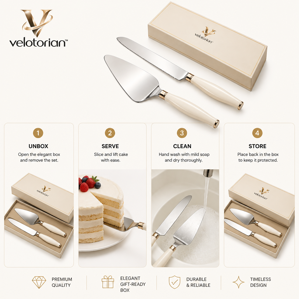 velotorian™ Vellora Porcelain Cake Server Set — view 5