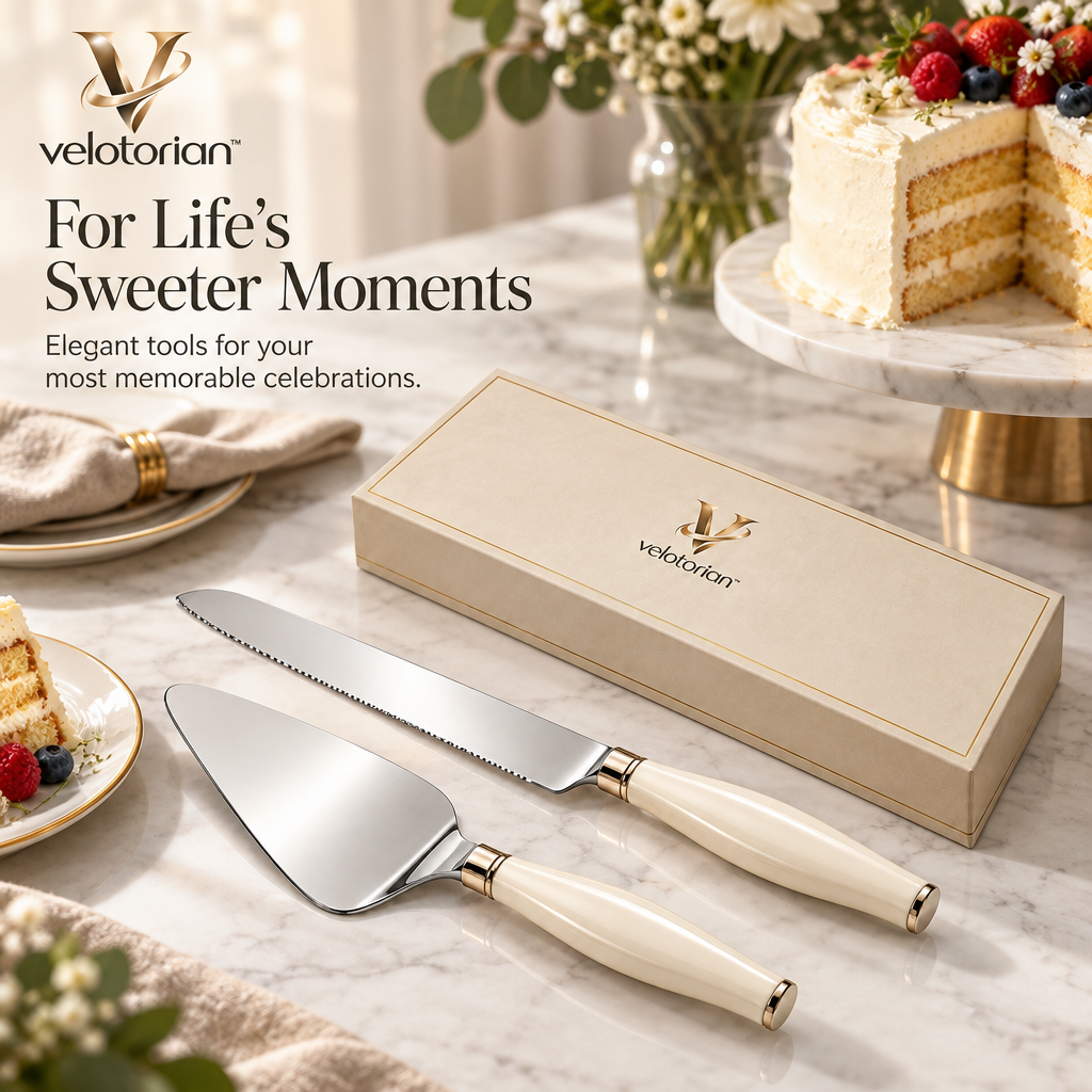 velotorian™ Vellora Porcelain Cake Server Set — view 8