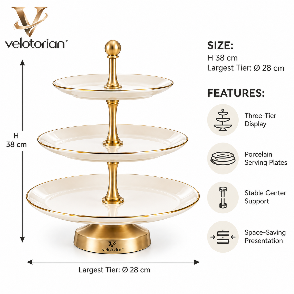 velotorian™ Montreve Layered Dessert Platter — view 6