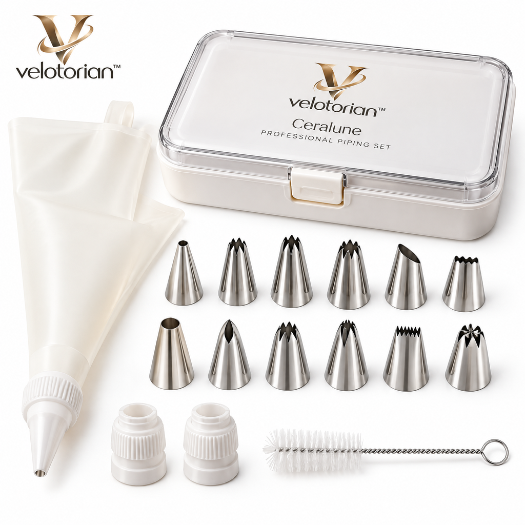 velotorian™ Ceralune Professional Piping Set — white background