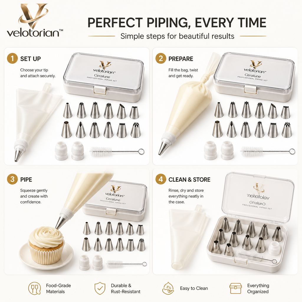 velotorian™ Ceralune Professional Piping Set — view 5