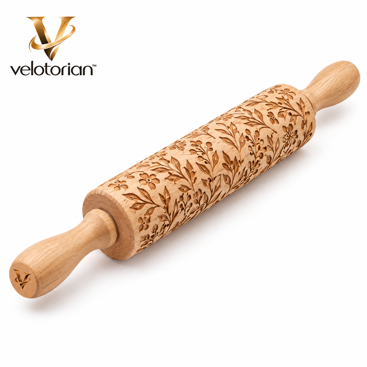 velotorian™ Aurelune Embossed Rolling Pin — white background