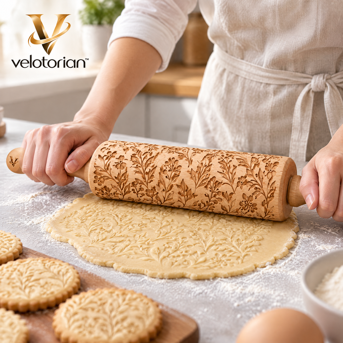 velotorian™ Aurelune Embossed Rolling Pin — view 6